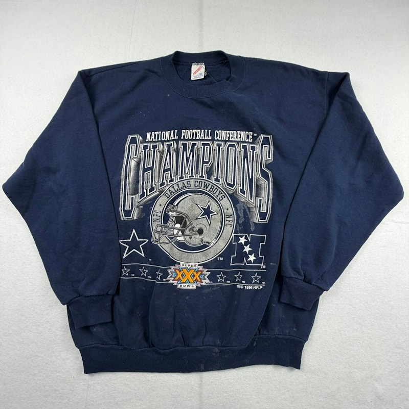 Sudadera Jerzees Dallas Cowboys Super Bowl XXX Champions, azul marino