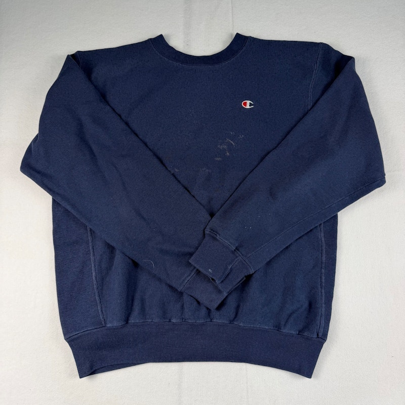 Champion Reverse Weave Cotton Crewneck Sweatshirt Navy