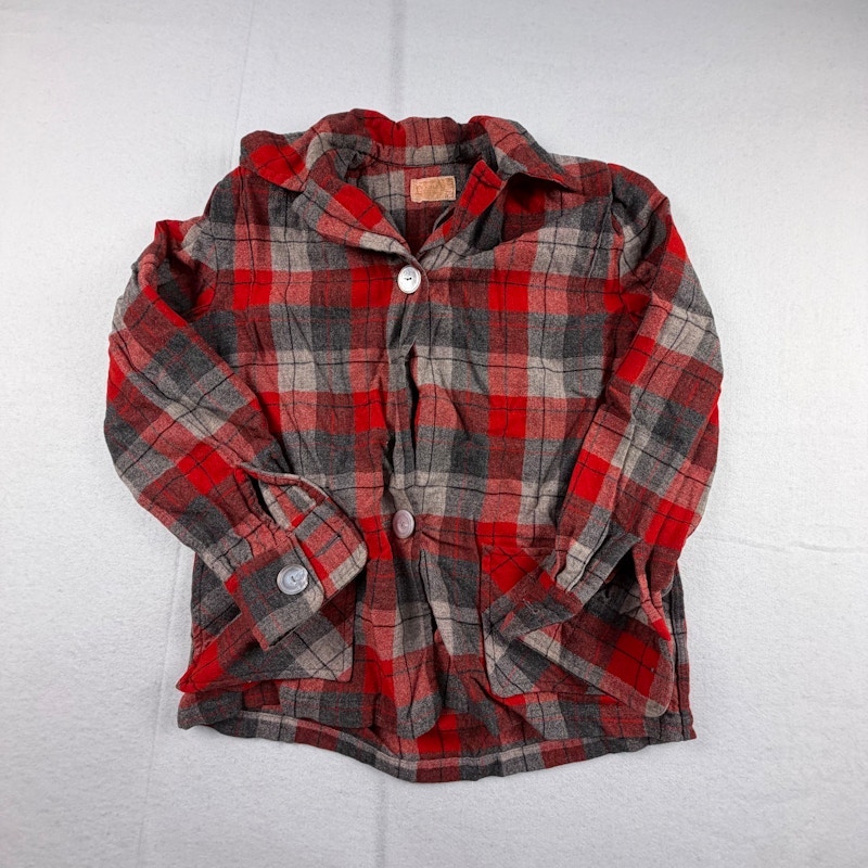 Pendleton Wool Plaid Jacket Red Grey