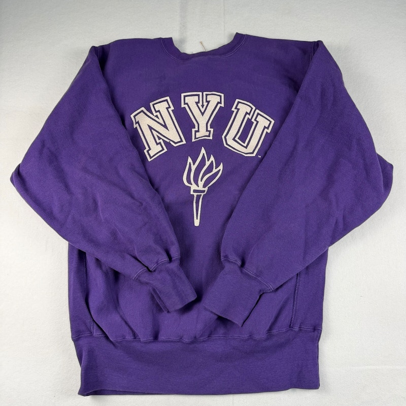 Champion NYU Reverse Weave Sweatshirt Purple