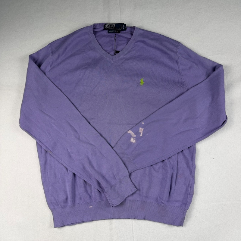 Polo Ralph Lauren V-Neck Pima Cotton Sweater Purple