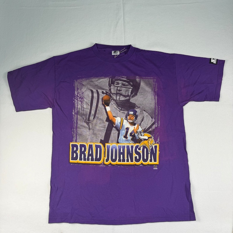 Starter Brad Johnson Minnesota Vikings T-Shirt Purple