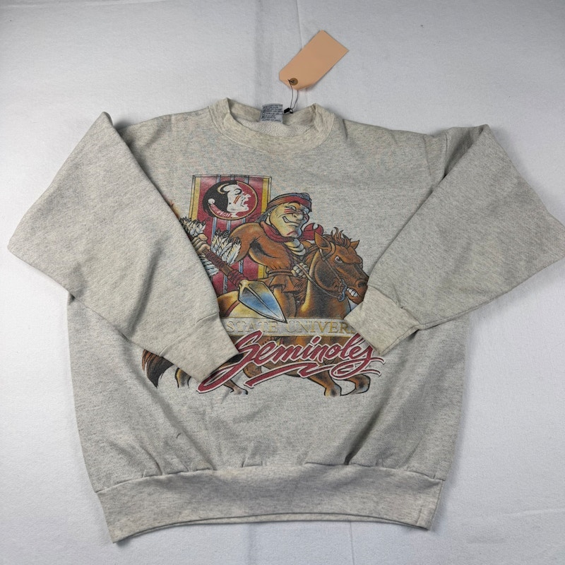 Volunteer Knit Apparel Florida State University Seminoles Sweatshirt Grey