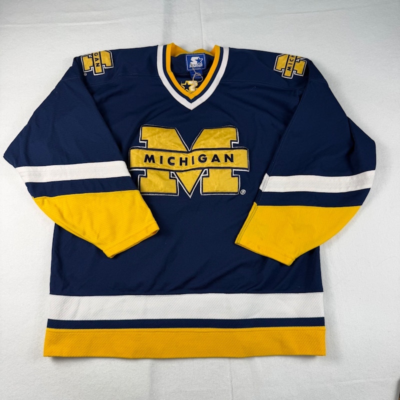 Starter Michigan Wolverines Jersey Navy Yellow