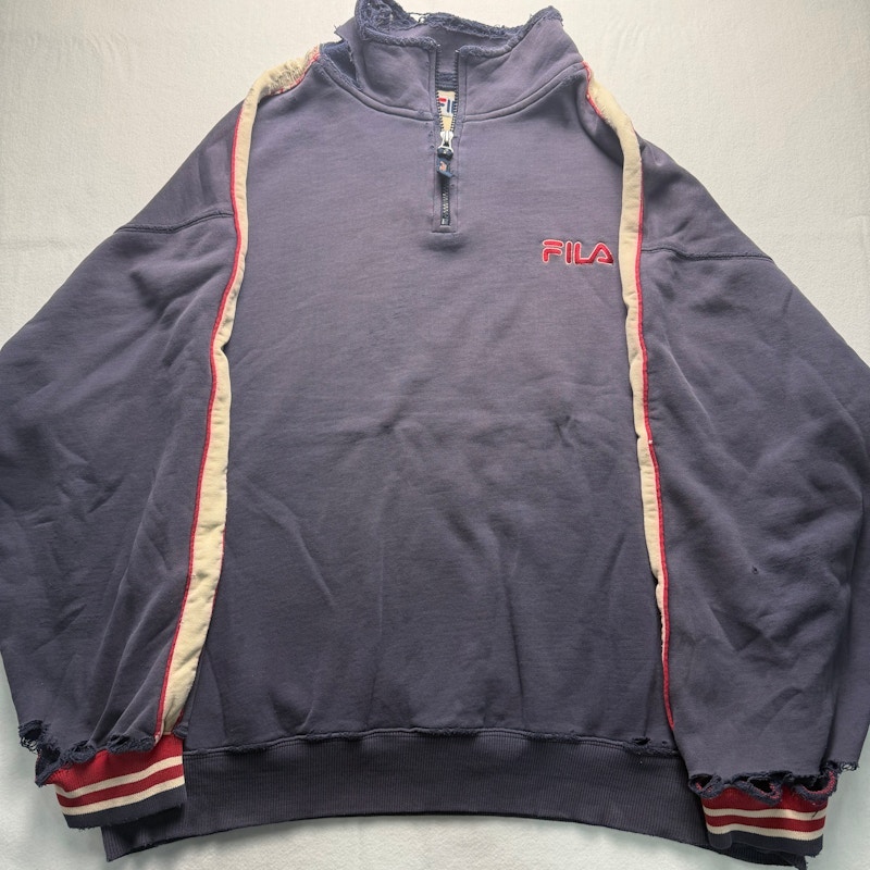 Fila Quarter-Zip Sweatshirt Navy/Cream/Red
