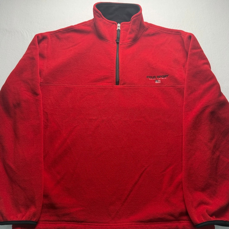 Polo Sport Ralph Lauren Quarter-Zip Fleece Pullover Red