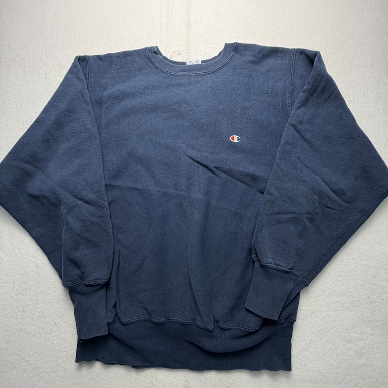 Champion Cotton Reverse Weave Crewneck Sweatshirt Navy