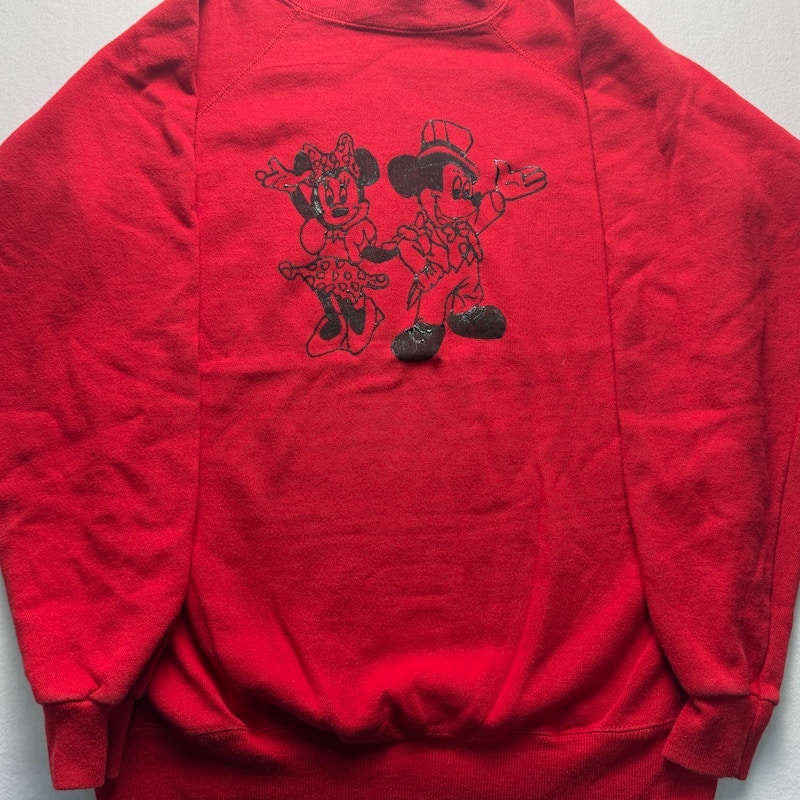 Hanes Disney Mickey and Minnie Mouse Sweatshirt Red