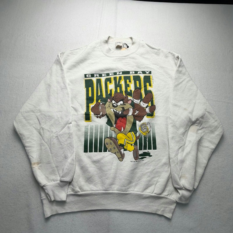 Velva Sheen Green Bay Packers Taz Sweatshirt White
