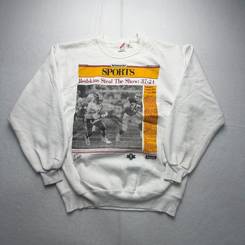 Jerzees Washington Redskins News Sweatshirt White
