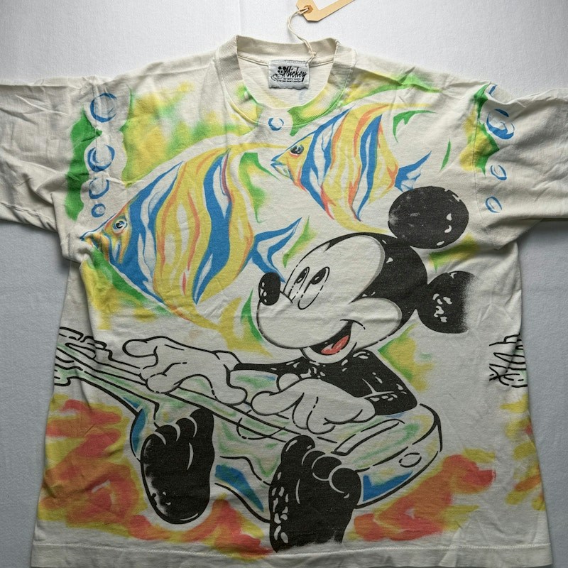 Mickey by Jerry Leigh Mickey Mouse All-Over Print T-Shirt White