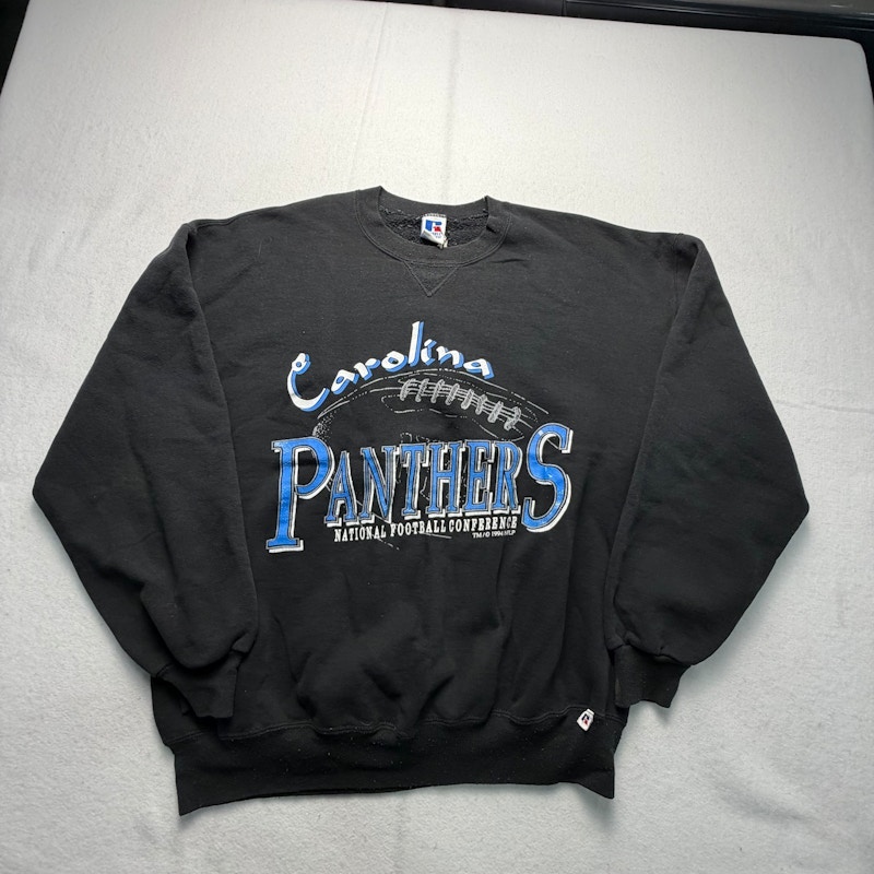 Russell Athletic Carolina Panthers Crewneck Sweatshirt Black