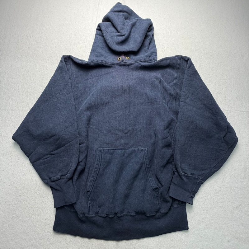 Champion Reverse Weave Warmup Hooded Sweatshirt Navy