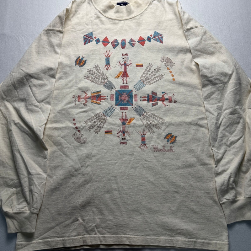 Woolrich Long Sleeve Graphic T-Shirt Cream