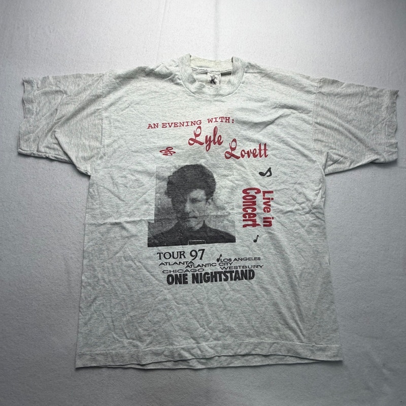 Lyle Lovett 1997 One Nightstand Tour T-Shirt Grey