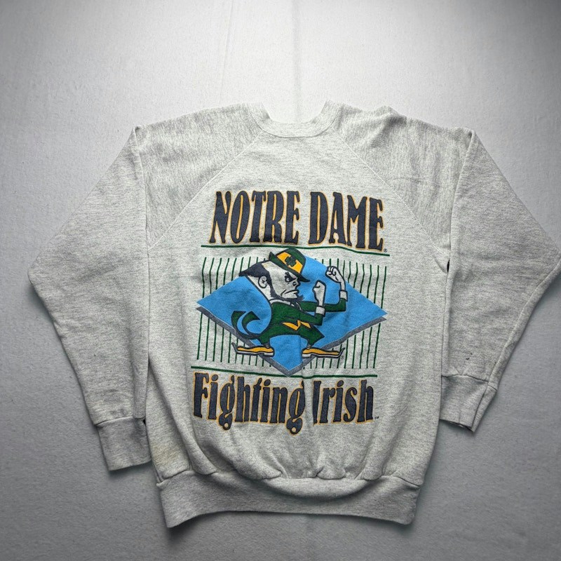 Tultex Notre Dame Fighting Irish Crewneck Sweatshirt Gray
