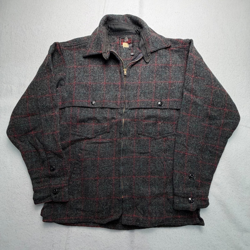 Johnson Woolen Mills Plaid Wool Zipper Jacket