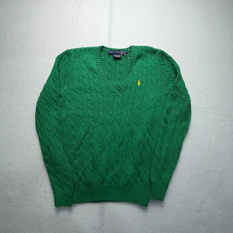 Ralph Lauren Sport Cable Knit Sweater Green