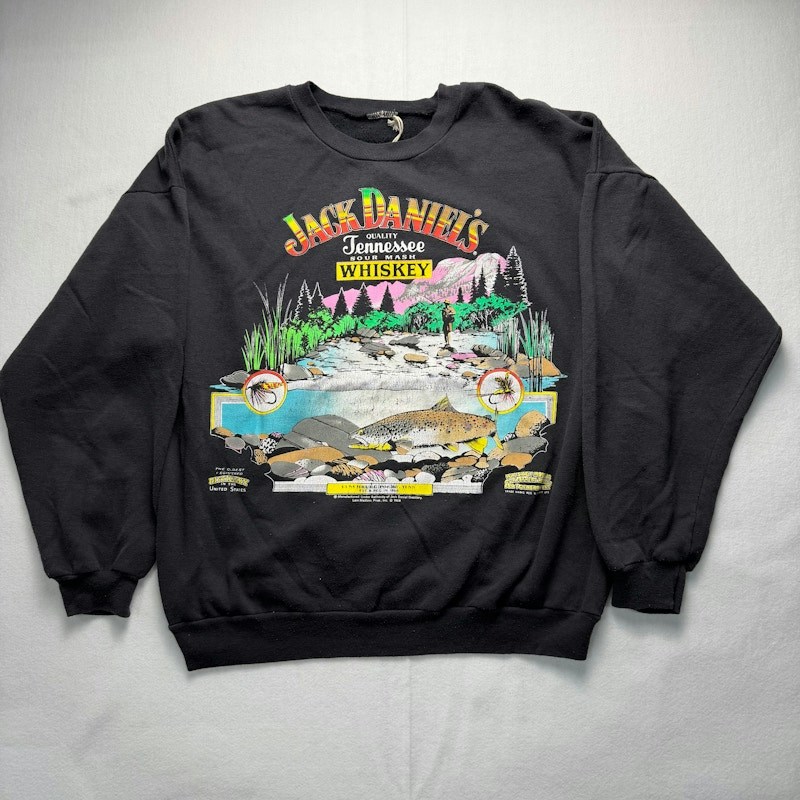 1988 Jack Daniel's Fishing Graphic Sweatshirt Black