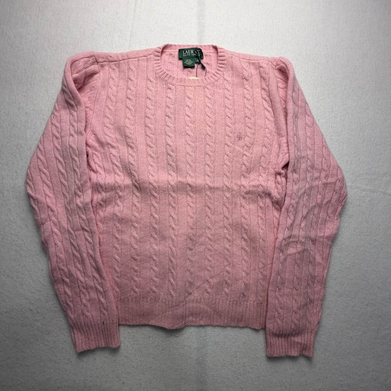 Lauren Ralph Lauren Cable Knit Cashmere Sweater Pink