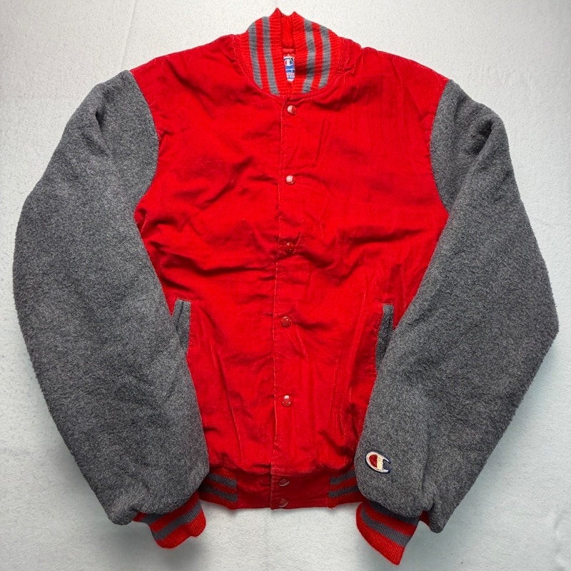 Champion Varsity Jacket Red Grey