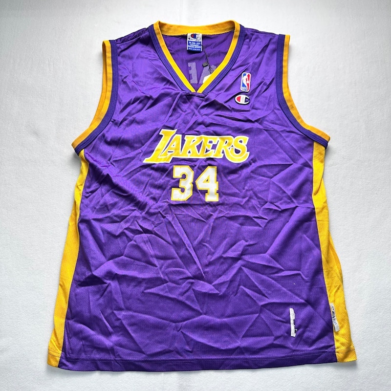 Champion Los Angeles Lakers Shaquille O'Neal 34 Jersey Purple