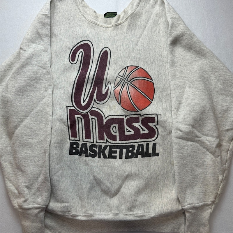 Champion UMass Basketball Crewneck Sweatshirt Grey