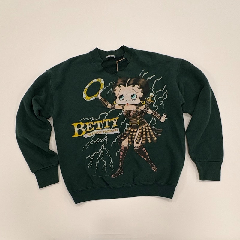 Betty Boop Warrior Princess Sweatshirt Green