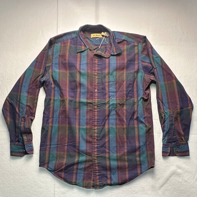L.L.Bean Plaid Long Sleeve Button-Up Shirt Multi-Color