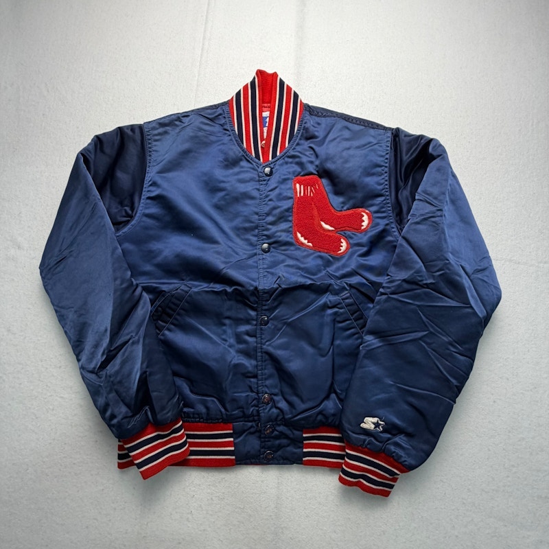 Starter Boston Red Sox Satin Varsity Jacket Blue