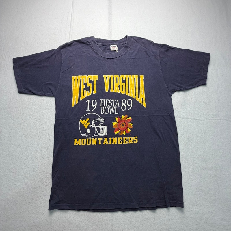 H. Wolf & Sons West Virginia Mountaineers 1989 Fiesta Bowl T-Shirt Navy