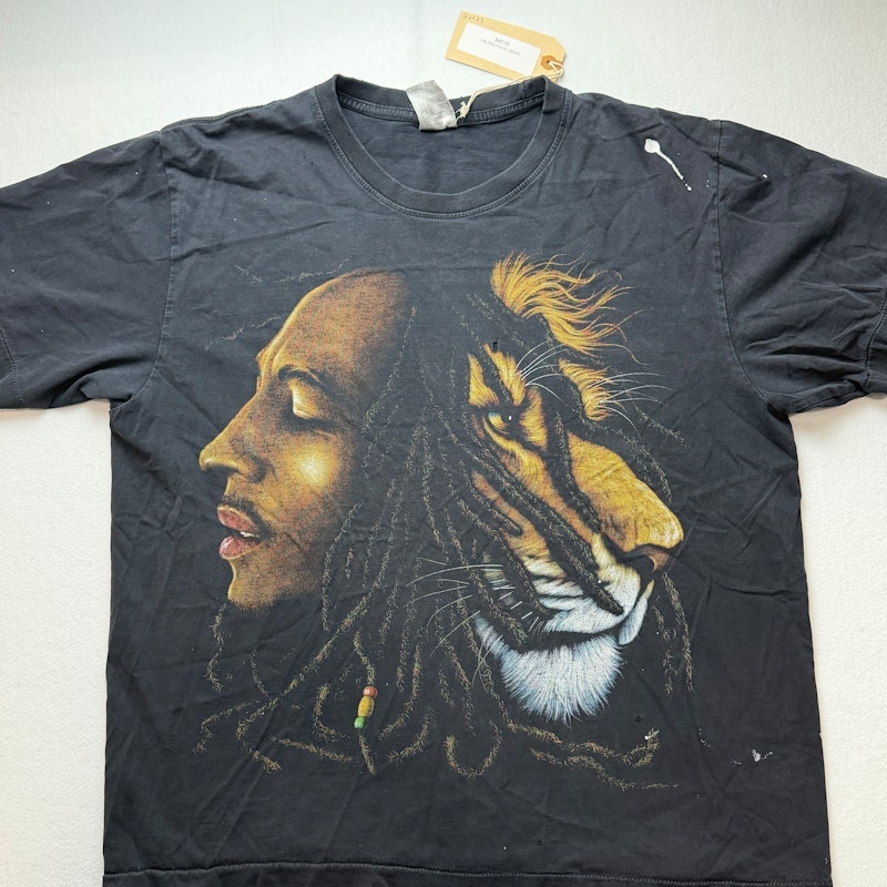 Bob Marley Lion Face Graphic T-Shirt Black