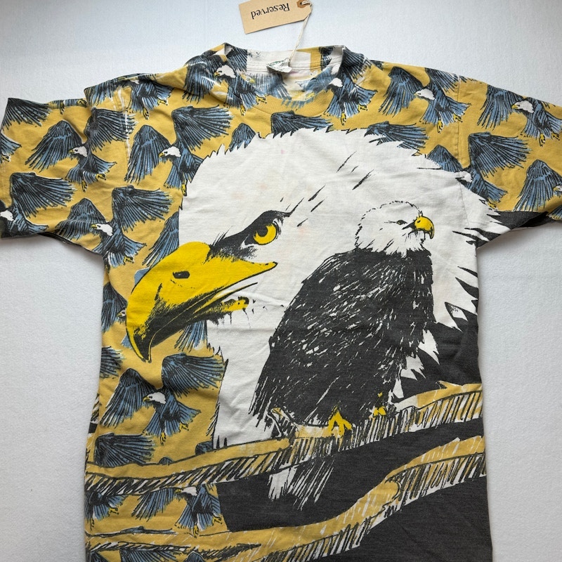 All-Over Print Bald Eagle T-Shirt Yellow