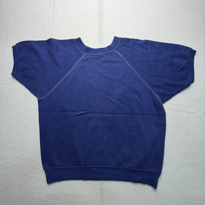 Vintage Short Sleeve Raglan Crewneck Sweatshirt Blue