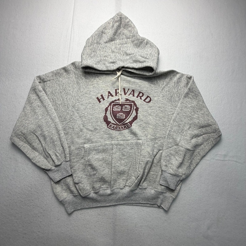 Harvard University Arch and Crest Hooded Sweatshirt Grey