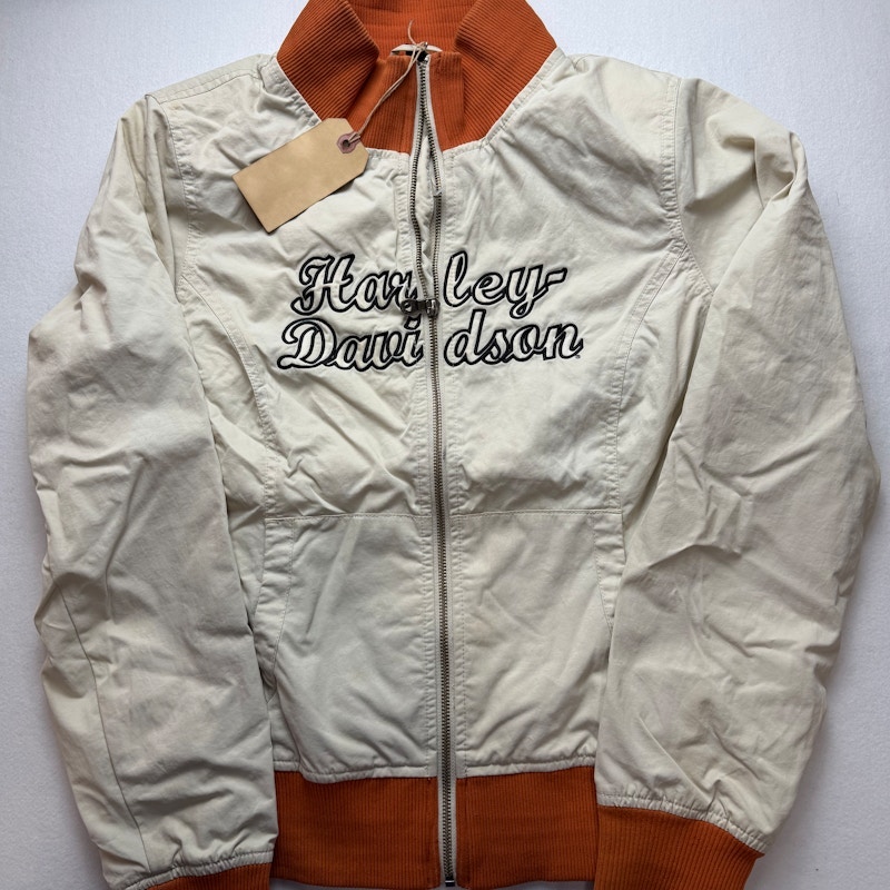Harley-Davidson Zip Front Jacket Beige and Orange