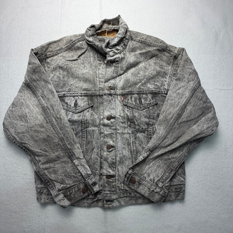 Levi's Acid Wash Denim Trucker Jacket Grey