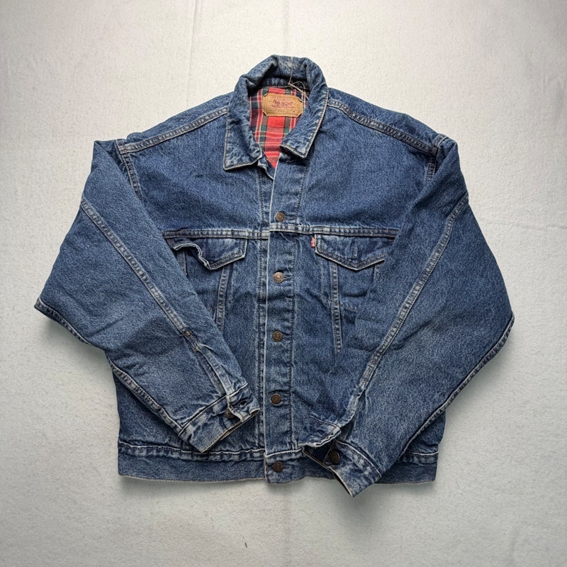 Levi Strauss & Co. Denim Jacket Plaid Lined Blue