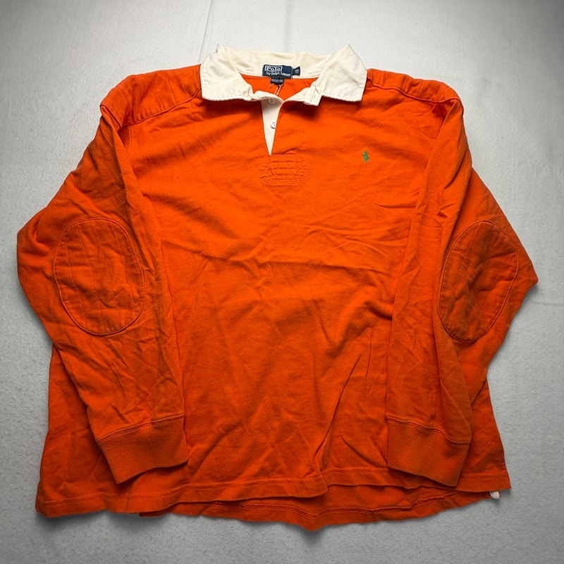 Polo by Ralph Lauren Rugby Shirt Orange Green