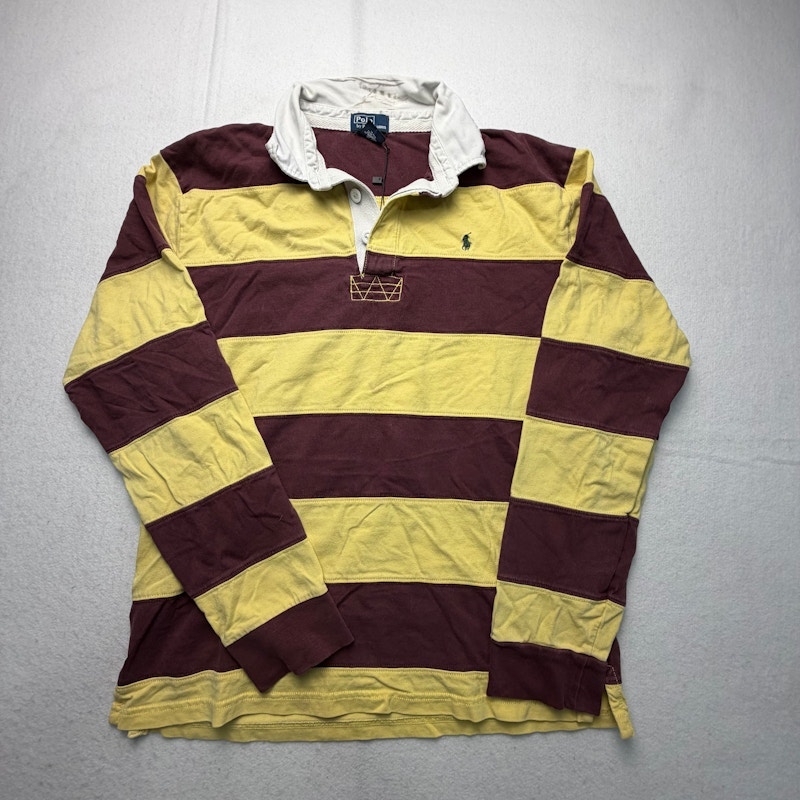 Polo by Ralph Lauren Striped Rugby Shirt Yellow/Maroon