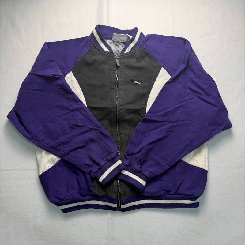 Reebok Colorblock Zip-Up Jacket Black Purple