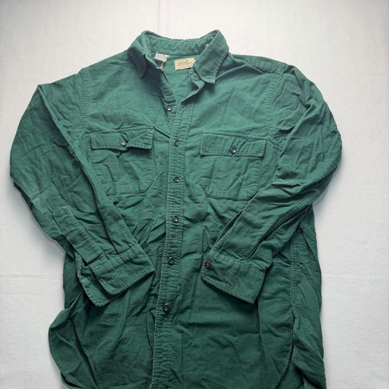 L.L. Bean Cotton Flannel Shirt Green
