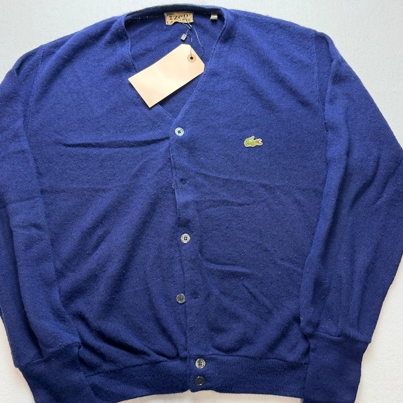 Izod Lacoste Cardigan Sweater Blue