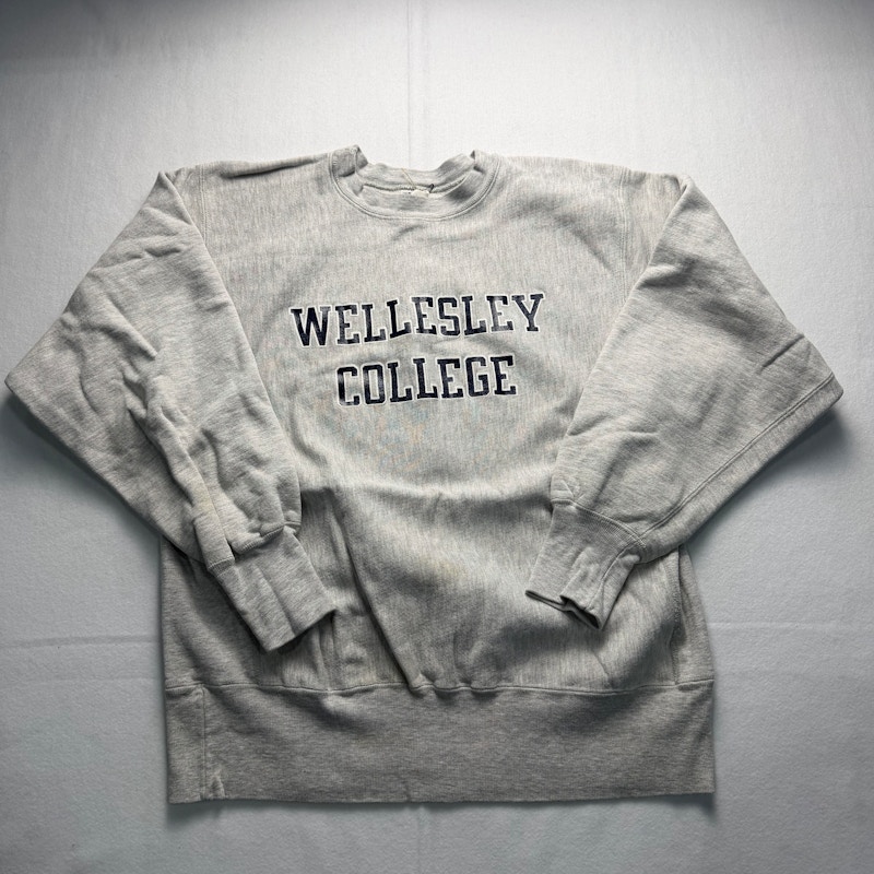 Champion Reverse Weave Wellesley College Sweatshirt Grey