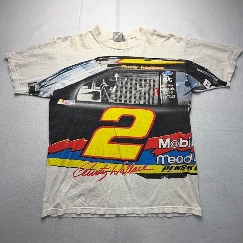 Lee Sport Rusty Wallace Nascar T-Shirt White