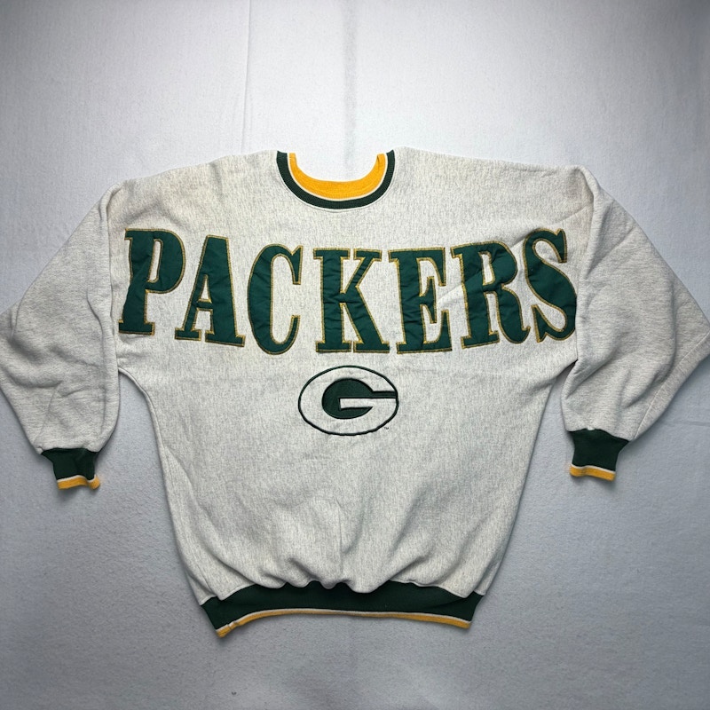 Green Bay Packers Embroidered Crewneck Sweatshirt Gray