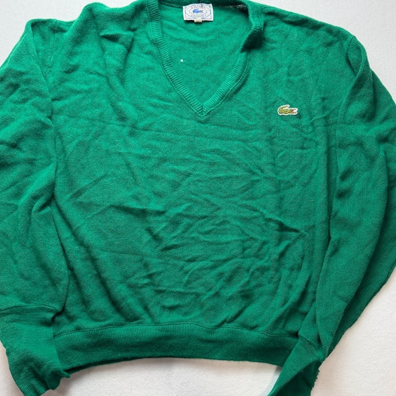 Izod Lacoste V-Neck Sweater Green