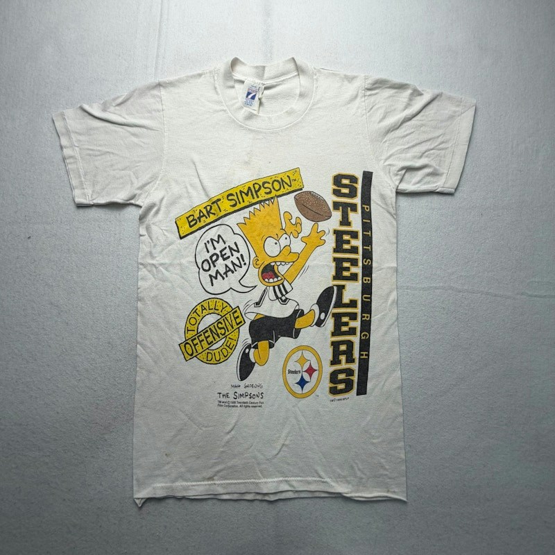 Logo 7 The Simpsons Pittsburgh Bart/Steelers T-Shirt White