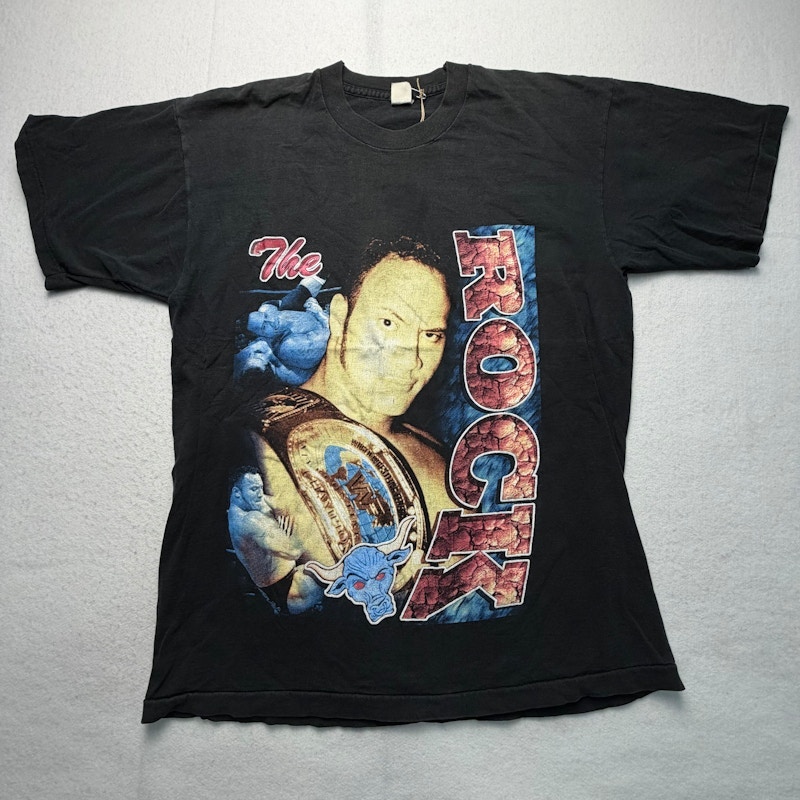 WWF The Rock Graphic T-Shirt Black