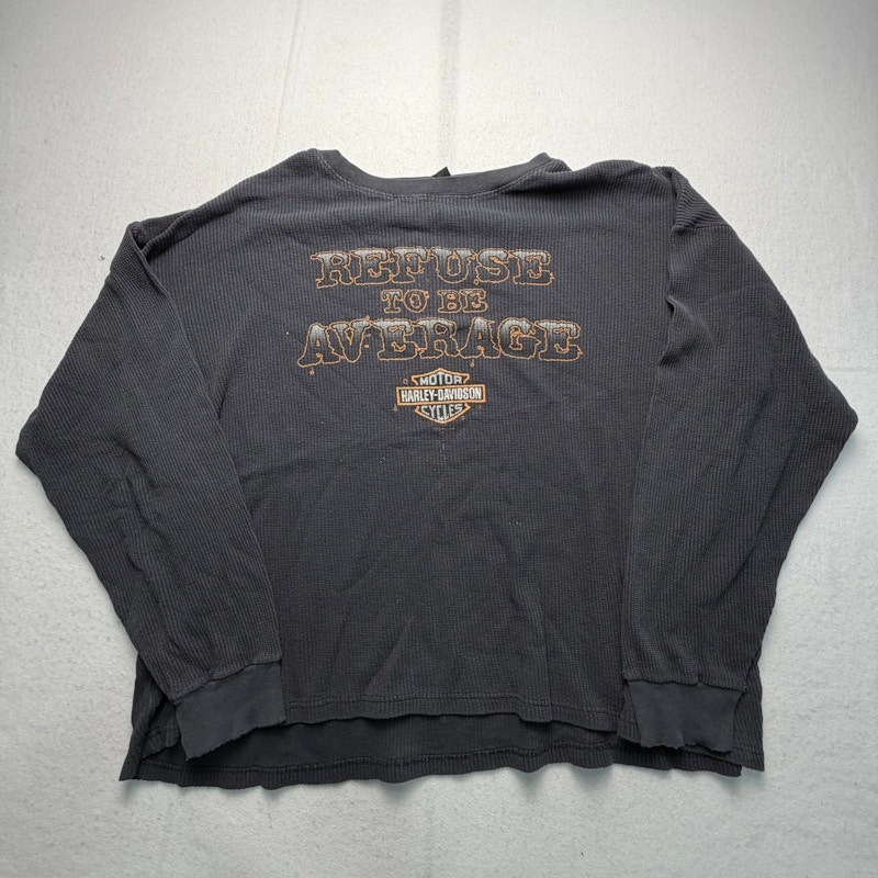 Harley-Davidson Refuse to Be Average Long Sleeve Thermal Shirt Black